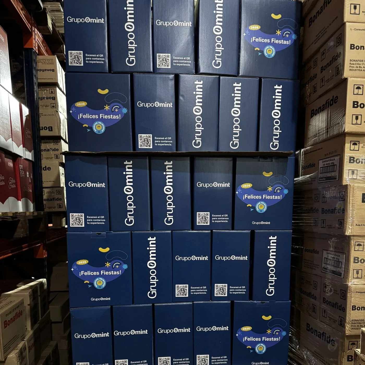 Cajas azules personalizadas de Grupo Omint